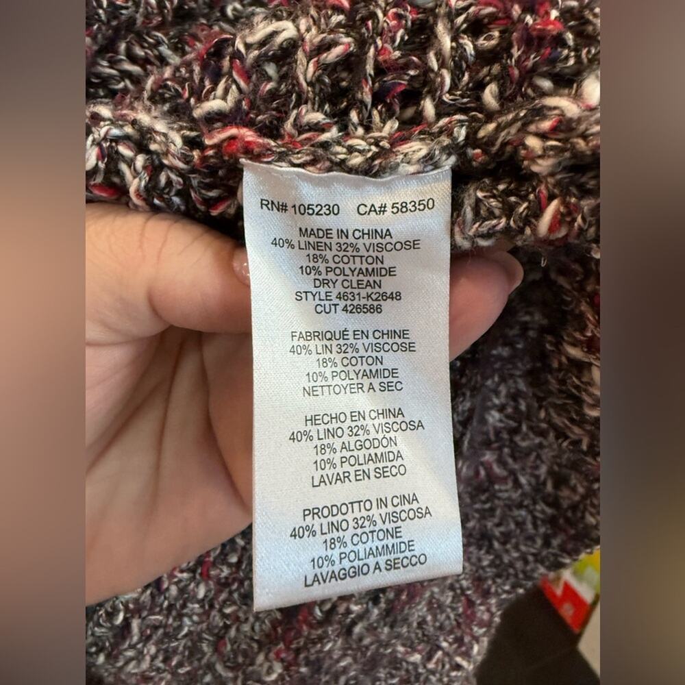 Joie Fringed Boho Open Front Chunky Cardigan Swea… - image 4